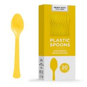 Sunshine Yellow Heavy-Duty Plastic Spoons, 20ct